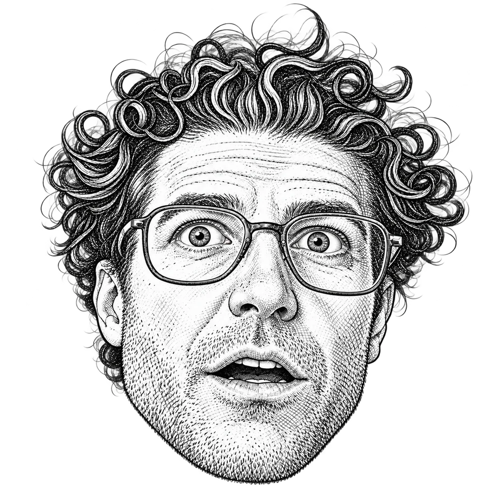 Illustrated portrait of Marc Favro